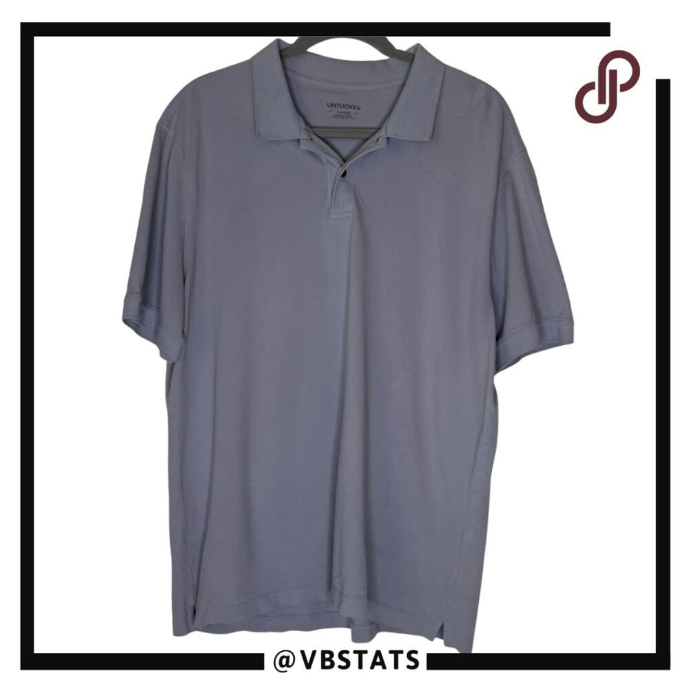 Untuckit‎ Men's Pima Cotton Collared Short Sleeve Golf Polo Shirt Gray Size XL